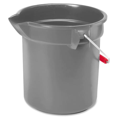 Rubbermaid Commercial Brute 10-quart Utility Bucket, 10.2" H, Gray, Plastic; Steel; High-density Polyethylene (HDPE) RCP296300GYCT